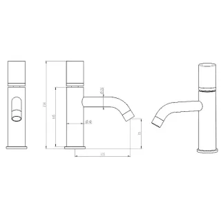 Смеситель для раковины Boheme Stick Daimond 121-BRB брашированная бронза